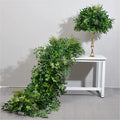 S052 Silk Artificial Gypsophila Wedding Floral Runner with Greenery Customizable Size for Home & Party Decor