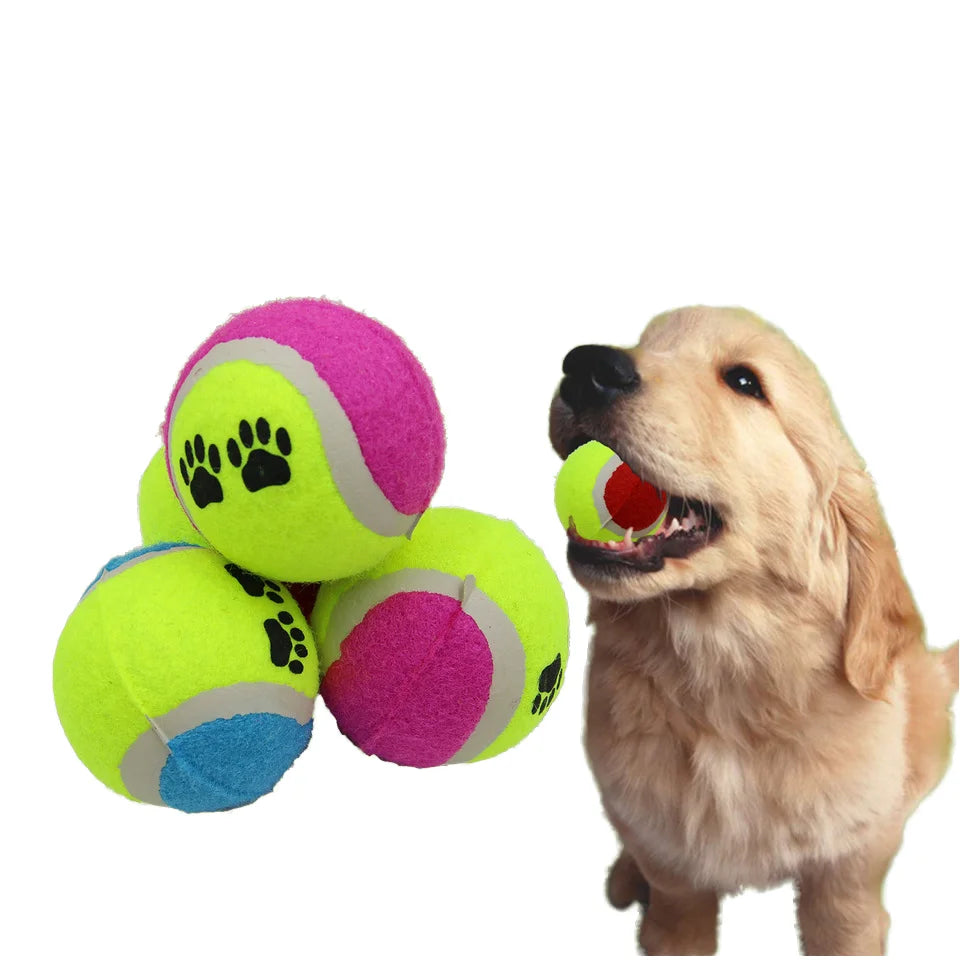Durable Dog Chew Toy Tennis Ball with Paw - Print Design - Ideal for Aggressive Chewers
