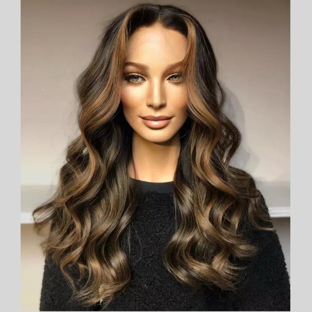 Fashion Wig Double Drawn Balayage Color Body Wave Single Donor Raw Human Hair Invisible Lace Front Wigs