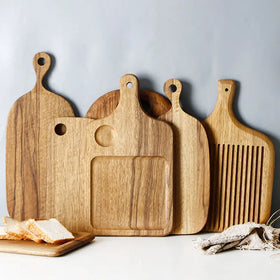 Wood Cutting Boards Pizza Board with Handle Serving Board for Kitchen