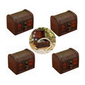 Jewelry Box Small Treasure  Antique Handmade Box Wooden Ring Box with Mini Metal Lock