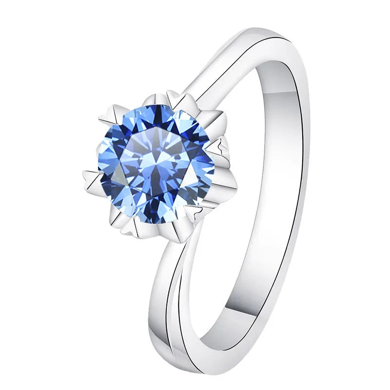 Classic Round Cut Moissanite Diamond Engagement Ring Fashionable Sterling Silver for Moissanite Lovers