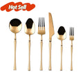 Luxury Gold Plated Cutlery Set Stainless Steel Western Knife Spoon Fork Flatware for Wedding