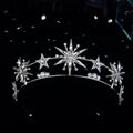 Wholesale Korean Bridal Crown in Stock Gold and Silver Plated Rhinestone Star Birthday Party Wedding Tiara