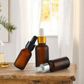 20ml 30ml Round Amber Frosted  Empty Dropper Glass Bottle for Essential Oil
