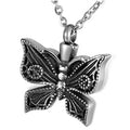 2026 Hot Lovely Family Stainless Steel Butterfly Cremation Jewelry Memorial Pendant Keepsake Urn Ashes Butterfly Necklace