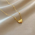 2022 18k Gold Plated Stainless Steel Love Heart Pendant Necklace for Valentine's Day