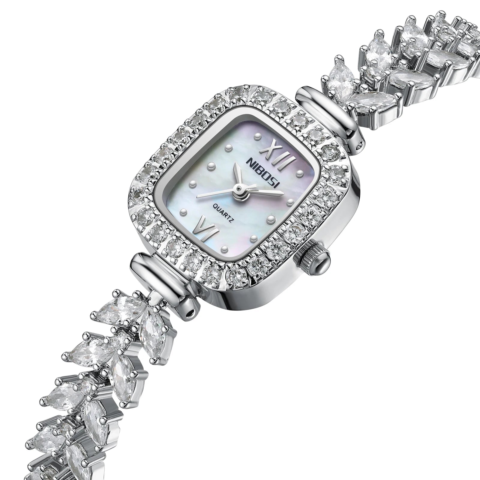 NIBOSI 2675 Ladies Fashion Square Case Bracelet Design Water Proof Elegant Women Wrist Quartz Watch