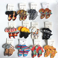 Africa Map Design Creative Dangle Earrings Resin Jewelry Exquisite Gift for Women Girls Daily Casual Earrings