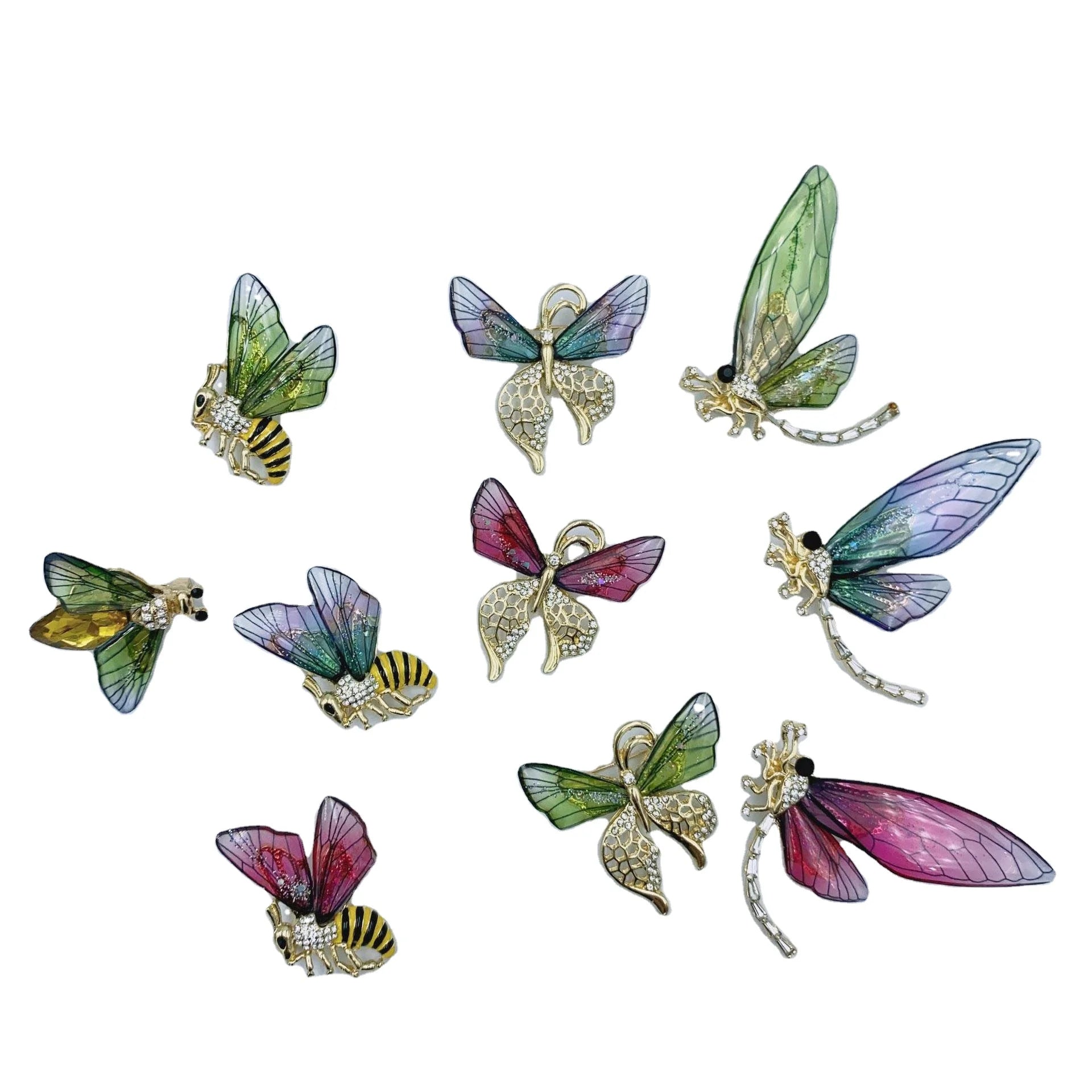 Fashion Jewelry Ornament Women Suit Pin Corsage butterfly Dragonfly Bee Brooch blazer Bag Scarf Badge Insect Gems Lapel Brooch