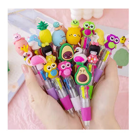Factory Price School Kids Cartoon Cute Mini 4 Color Ink Avocado Ballpoint Pen