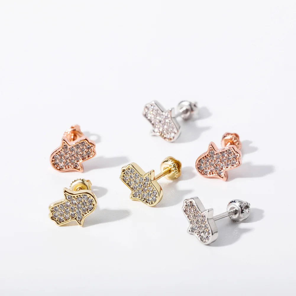 Sweet and Luxurious Earrings with a New Niche Design and Inlaid Zircon High-end Texture Earrings