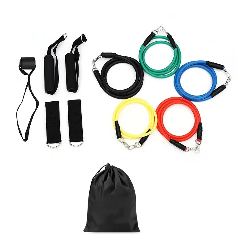 YIWU New Design Yoga Resistance Gym Booty 12 Pcs Band Set Tubed Training Bar Fitness Exercise Tube