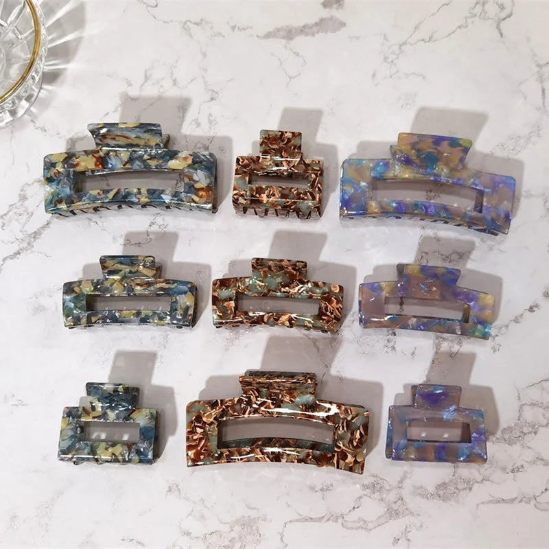 Korean Fashion Women 10.5/7.5/5cm Large Medium Small Acetate Hair Clip Elegant Hair Accessories Acetic Acid Hair Claw for Lady