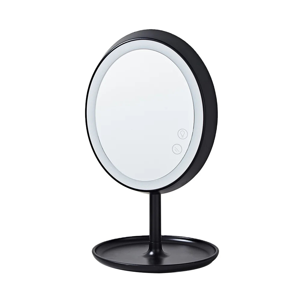 Beelee Round Magnifying Chargeable Portable Travel Storage Smart Make-up Vanity Table led Make Up Mirror with Light