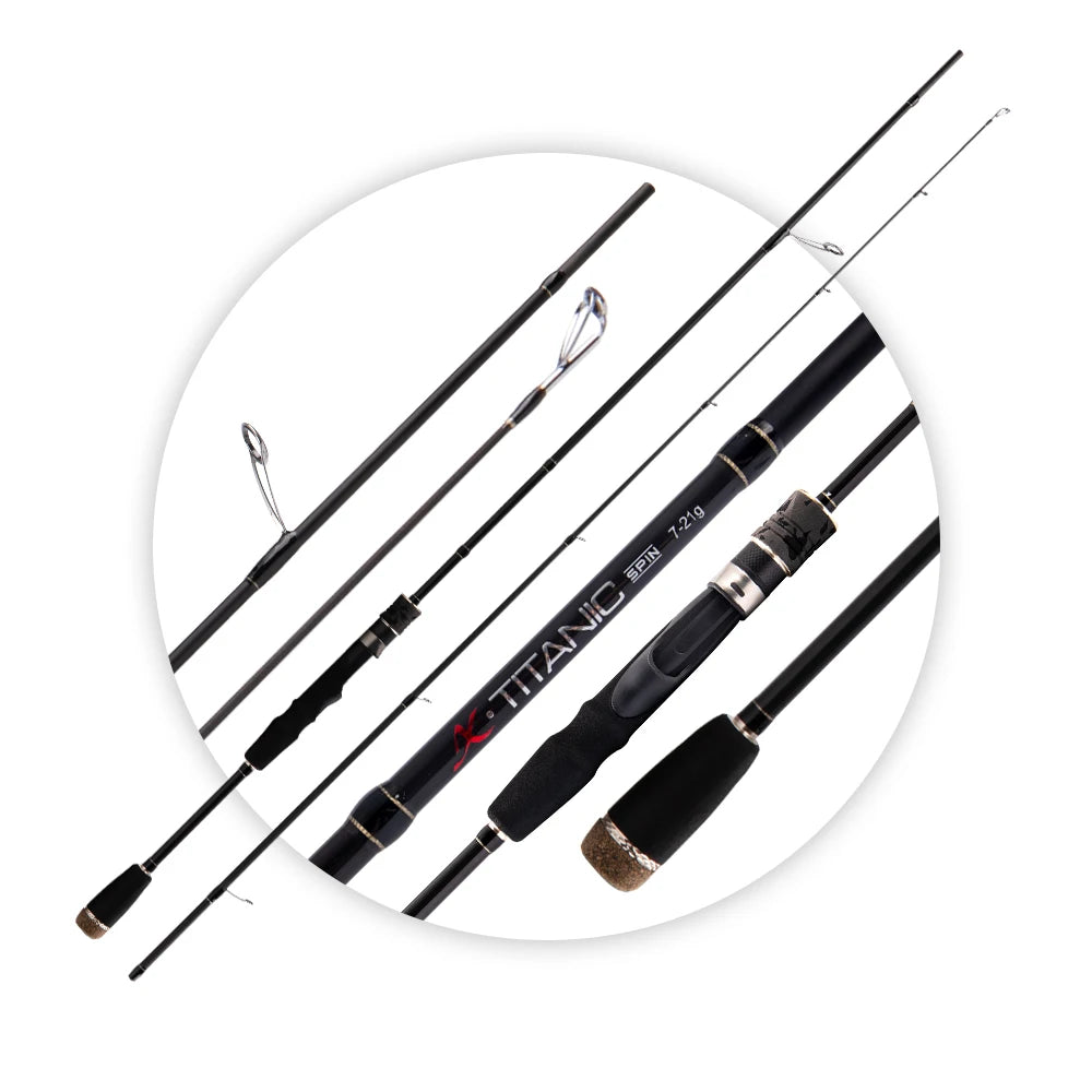 HONOREAL XTITANIC 7-21g M Action 2.13m 7ft 2 Section Pure Carbon Spinning Fishing Rod