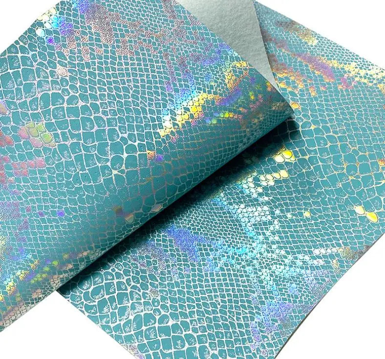 Hot Sale Laser Snake PU Faux Leather for Fashion Hand Bags Luggage and Shoes