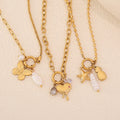 DAIHE Wholesale Stainless Steel Starfish Shell Bow Pendant Necklace for Women