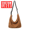 Custom logo Washed Canvas Bag College Student Crossbody Bag Large Capacity Korean Version Casual Fashion Shoulder Bag