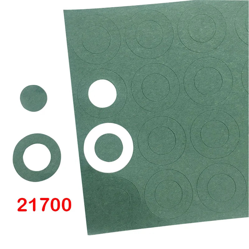 60pcs 21700 0.15MM Battery Insulation Gasket Barley Paper Battery Pack Cell Insulating Patch Electrode Green Insulated Pads