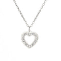 Stainless Steel Heart Rhinestone Charm Necklace Gold Color Hollow Heart Beads Chain Necklace Jewelry Gifts for Women