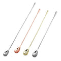 Teardrop Hot Sale Gold Rose Gold Black Stainless Steel 304 Shaker  Bar Long Handle Mixing Scoop Cocktail Stirring Spoon