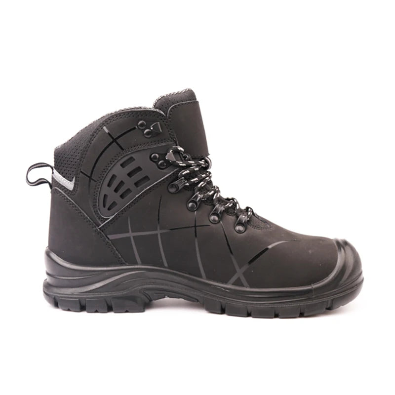 High-quality Industrial Safety Boots Nubuck Leather Wear-resistant Workman Steel Toe Shoes