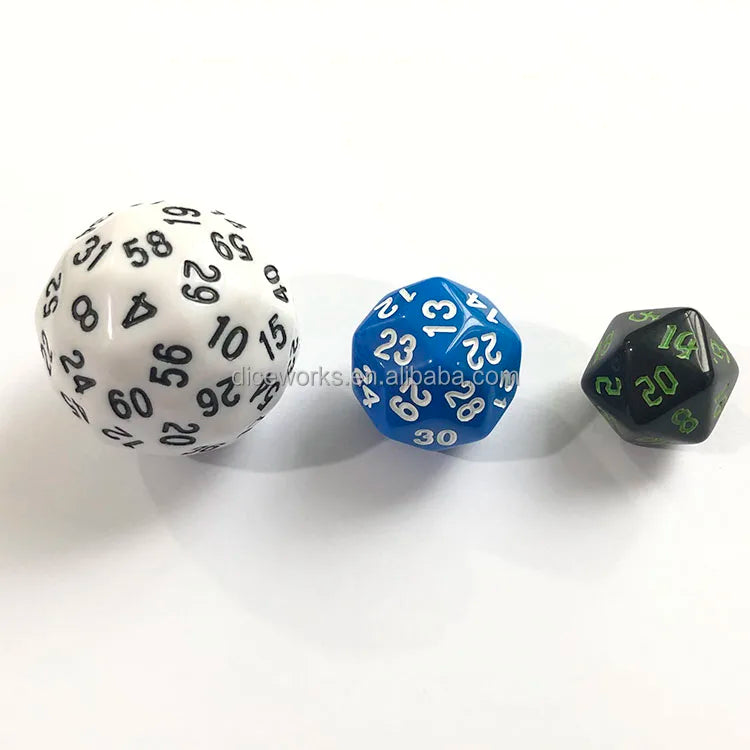 Large Acrylic Dice for Dungeons and Dragons for Gaming Big Size Plastic Dice