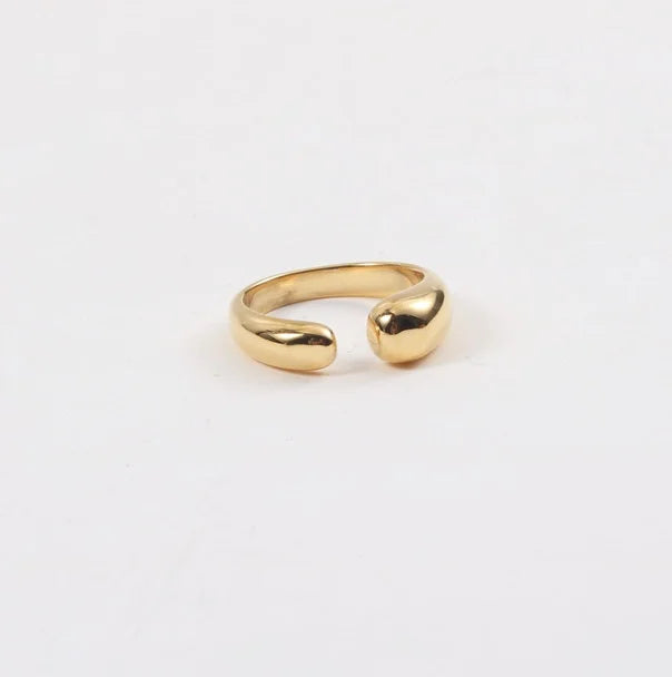 IVIAPRO Fashion Jewelry Stainless Steel 18K Gold Plated Non Tarnish and Waterproof Geometric Ring
