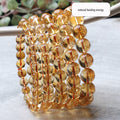 Wholesale Bulk 11mm Brazil Healing Semi Organic Bracelet En Yellow Gold Citrine Crystal Genuine Natural Stone Beads Adjustable