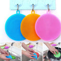 OEM&ODM Custom New Arrivals Kitchen Accessories Dishwashing Brush Mat Round Shape Food Grade Silicone Dish Cleaning Brush