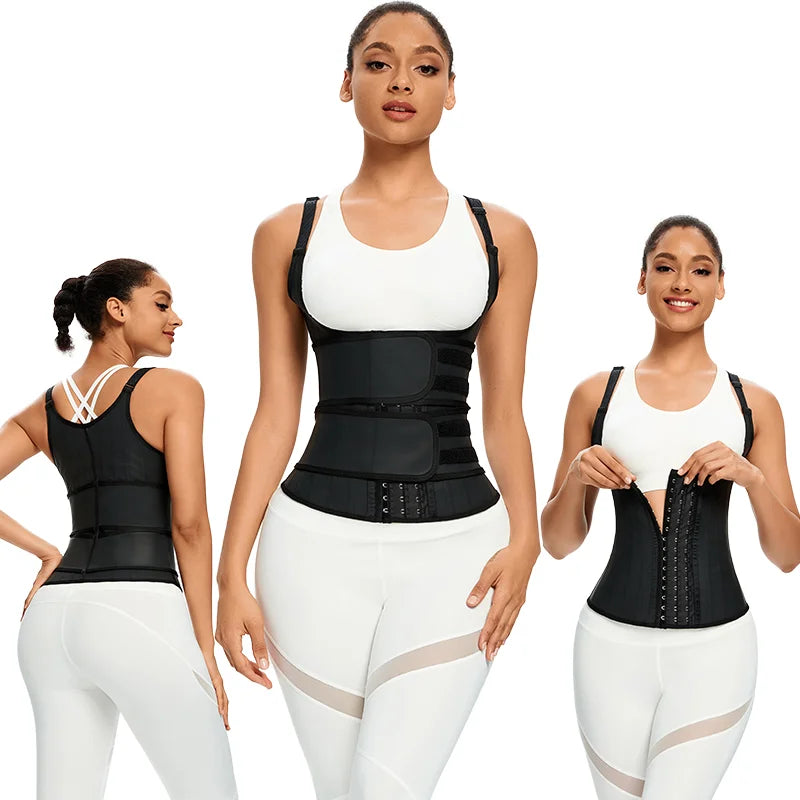 Private Label Women's Waist Trainer Corset Hourglass Vest Powernet Gaine Amincissante Shapewear Underwear Plus Size