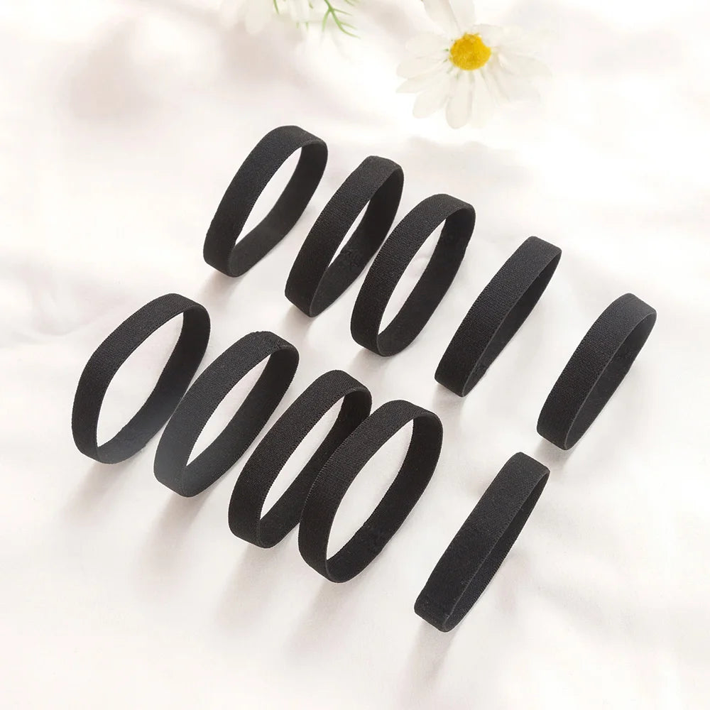 Black Elastic Hair Band for Men Stretchy Hairband for Thick Hair Wholesale Ponytail Holder Custom Design Acceptable