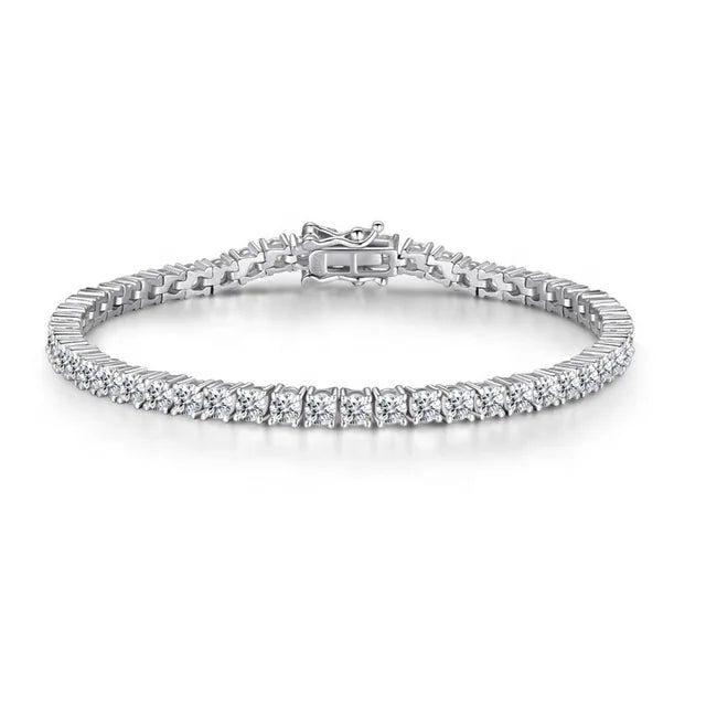 Abiding Yellow Gold Plated 925 Sterling Silver Jewelry Hiphop Moissanite Diamond Tennis Bracelet Chain Men Women