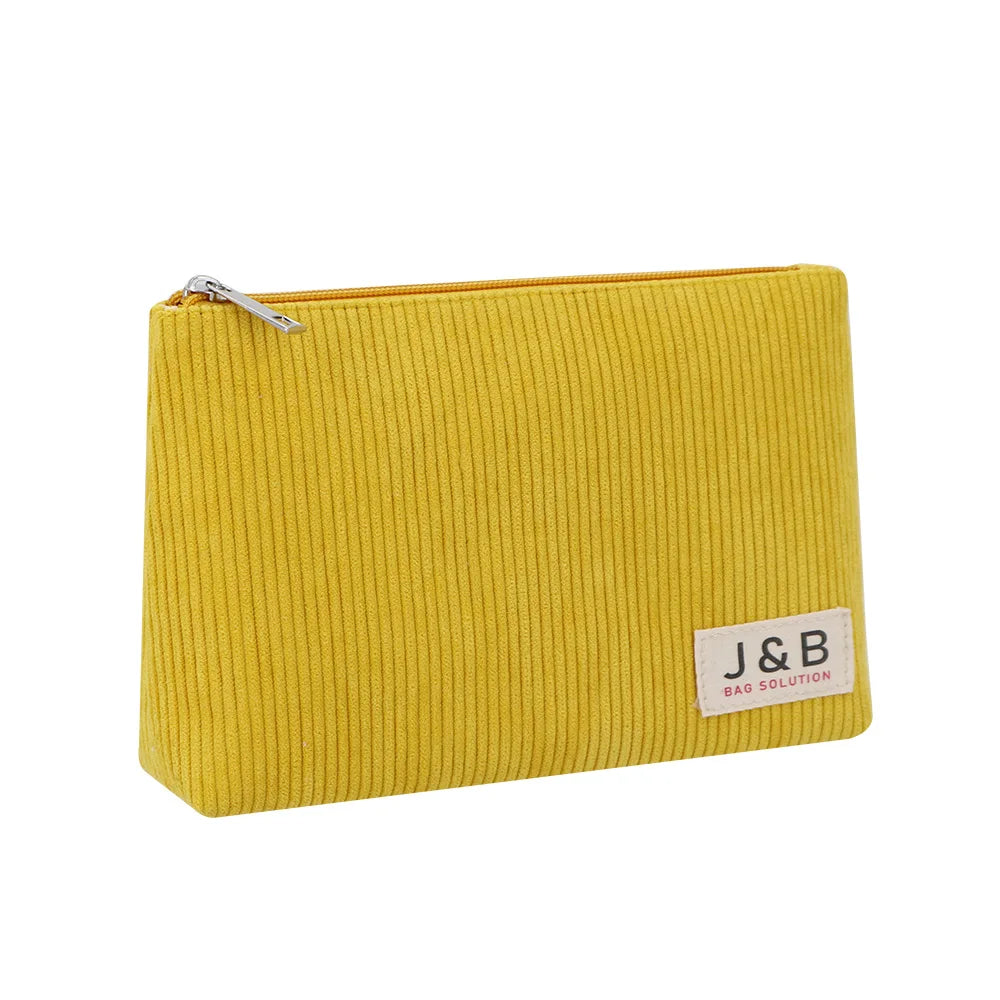 BSCI Wholesale Custom Candy Multi-Colors Corduroy Cosmetic Bag Travel Light Weight Travel Makeup Toiletry Bag