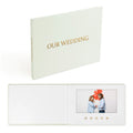 Luxury Hardcover A5 LCD Video Brochure 7 Inch IPS Linen Video Booklet for Wedding Day Album Brochure Video Book
