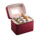 Multifunction Portable Train Makeup Organizer Case 2-Layer Drawers Foldable Cosmetic Bag Sides Open Travel Jewelry Packaging