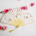 Promotional Gift Portable Plastic Hand Fan Custom Printed Folding Logo Bamboo Paper Hand Fan