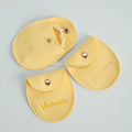 7.8*8.5cm Yellow Embossed Printed Microfiber Portable Jewelry Flap Pouch Luxury Envelope Clip Button Closure Packaging Gift Bag