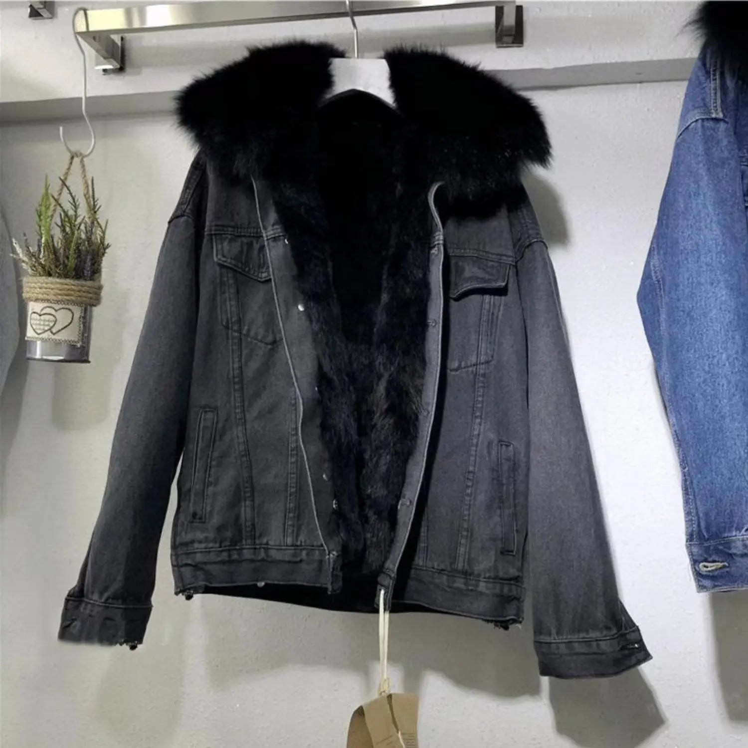 Thickened Fleece-Lined Denim Jacket Women's Winter 2024 New Loose-Fit Cotton Coat Cotton-Padded Top for Women Korean Style