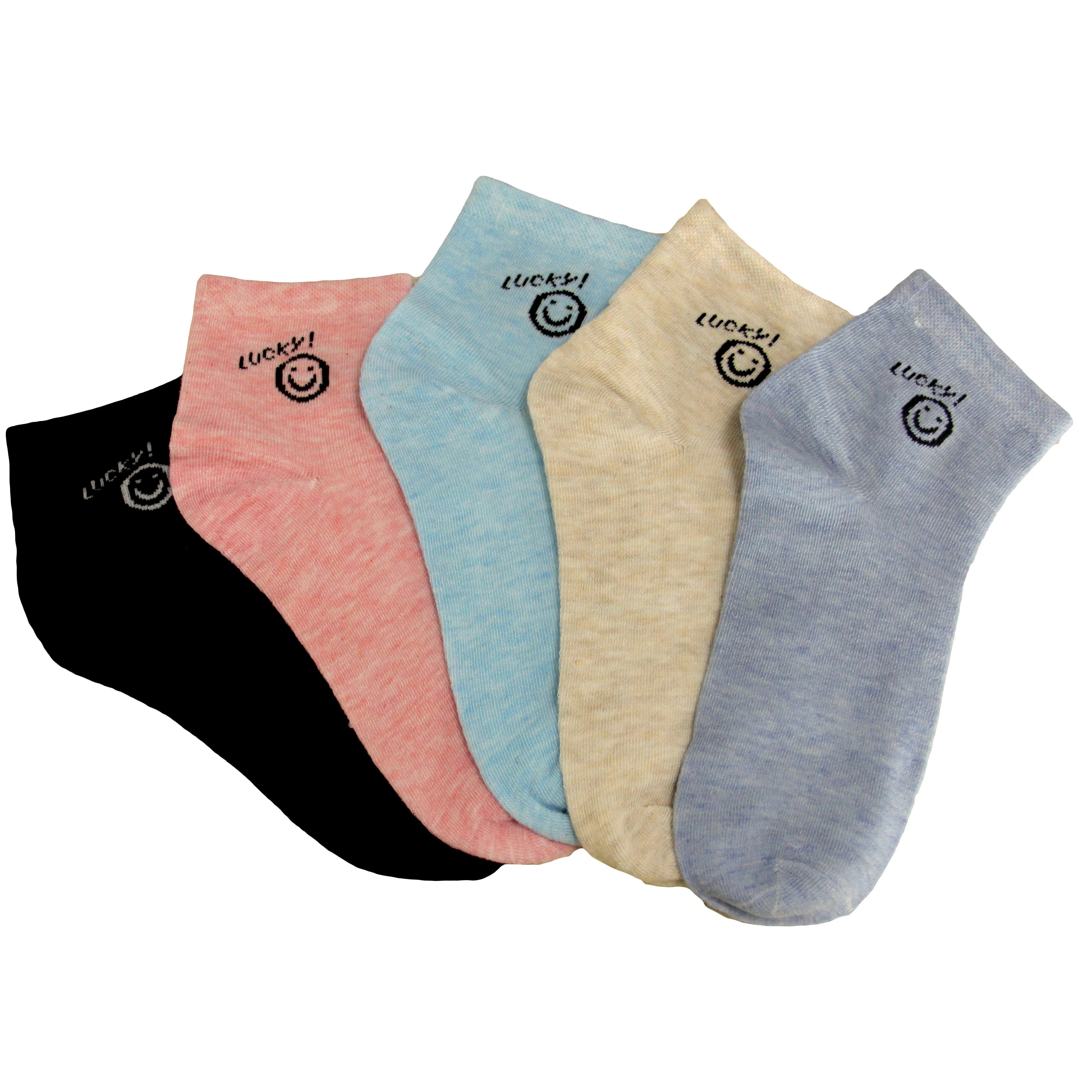 Sustainable Lucky Smile Face Socks Heel Smile Women Smile Face Cute Ankle Socks