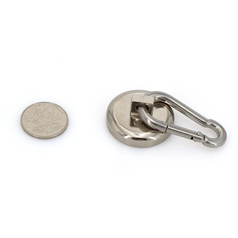 77lbs 35kg D36mm Strong Pull Force Magnetic Swivel Magnet with Climbing Carabiners Hook