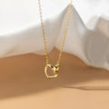 Vintage Heart Shape Necklace Double Heart Circle Charm Fine Pendant Jewelry Featuring Zircon Interlocking Rings Trendy Weddings