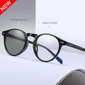 2024 TR 90 Frame Stylish Retro Color Changing Lenses Transition Photochromic Cycling Blue Light Blocking Glasses Sunglasses