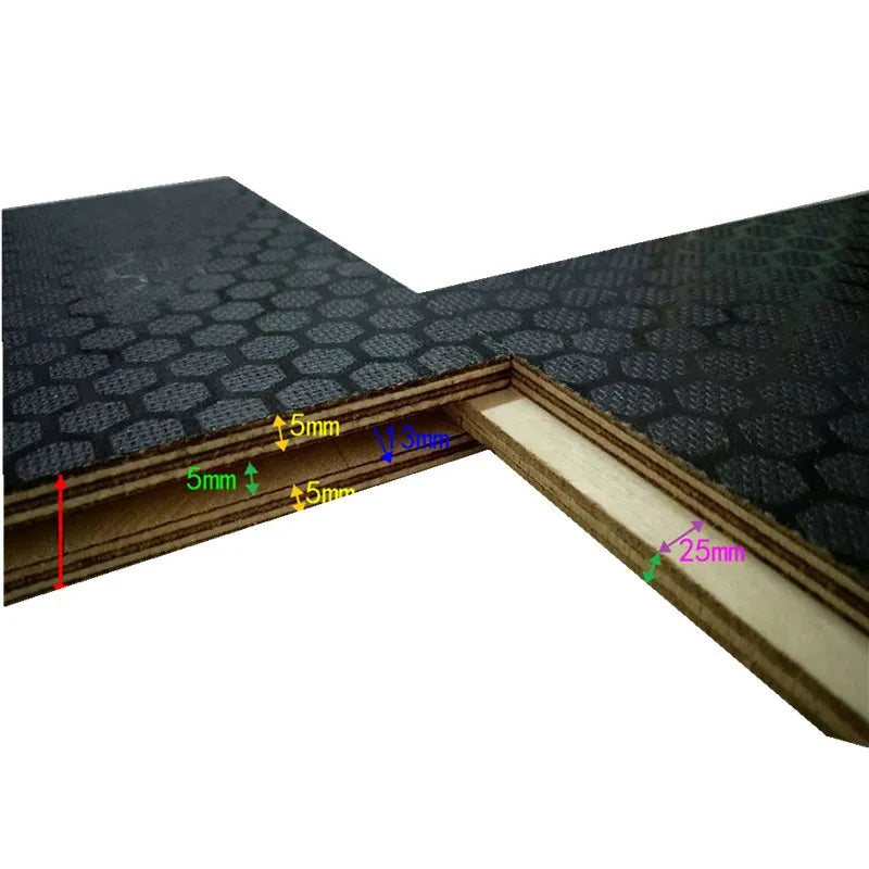 9mm 12mm Hexagon Surface Birch Plywood Panels for Truck Floor