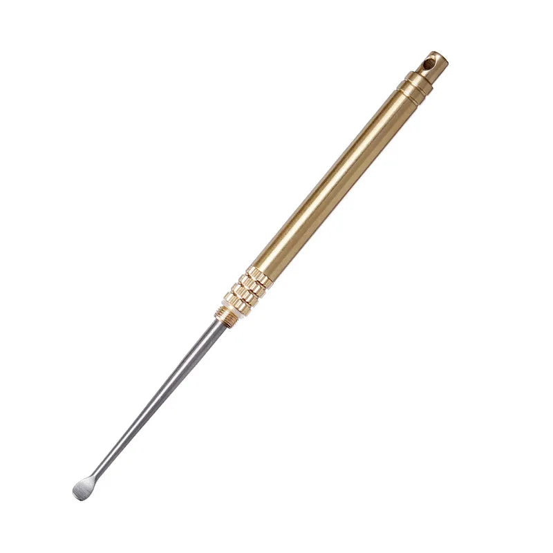 Outdoor Camping Picnic Titanium Ear Pick EDC Keychain Tool With Brass Protective Case Holder Ultralight Travel Kits MegaBDM