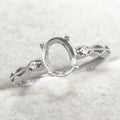 Sterling Silver 5*7/6*8/7*9/8*10mm Semi Mount Ring Empty Frame Blank Support Setting S925 Without Center Stone for DIY Inlay