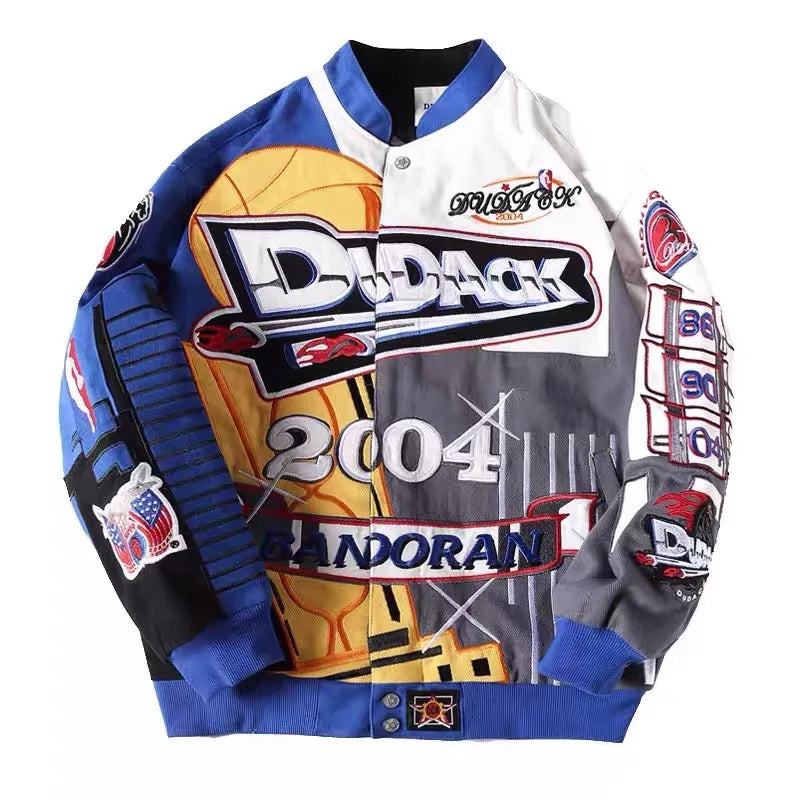 Oem Cotton Male Bomber Embroidery Jackets Custom Embroider Patch logo Riding Motorcycle Nascar Racing Jacket