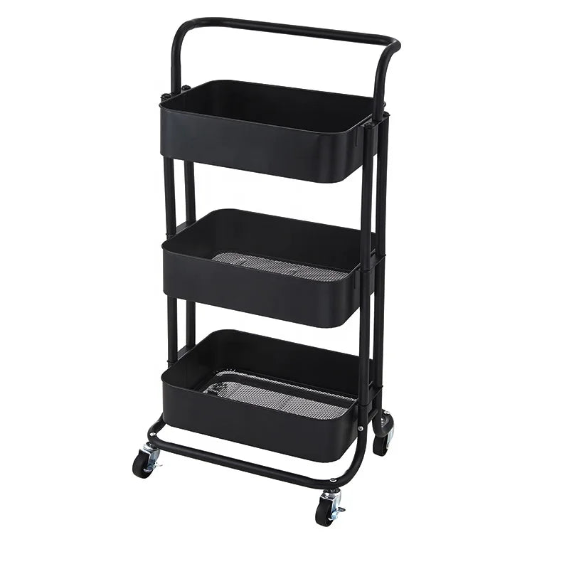 Metal Home Accessories Carbon Steel Kitchen Vegetable Organizer Holders Storage Basket Cart Shelf Containers Hand Trolley