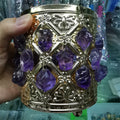 Wholesale Natural Crystal Stone Pen Container Amethyst Makeup Brush Pot Crafts for Gift and Decoration